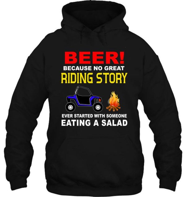 beer! because no great riding story ever started w a salad hoodie