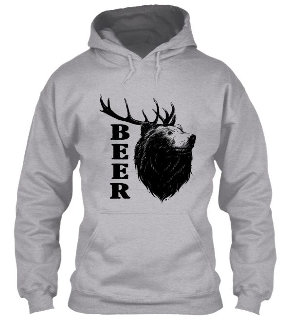 beer deer funny bear hoodie