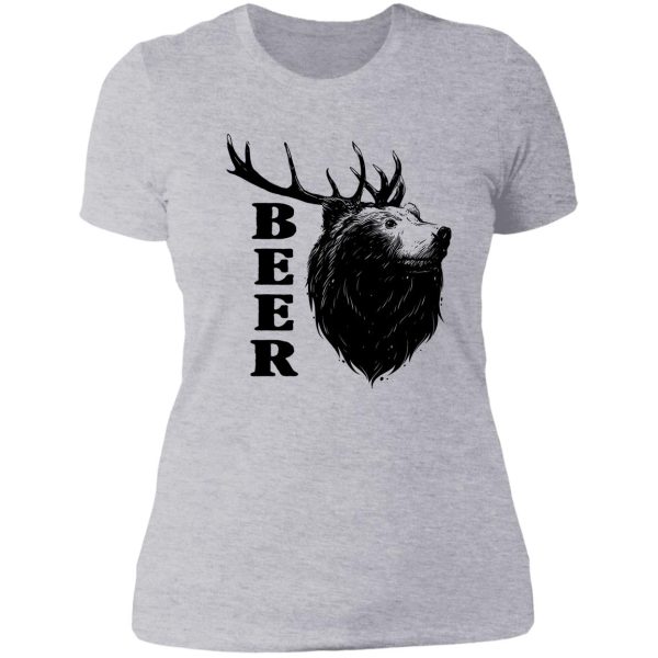 beer deer funny bear lady t-shirt