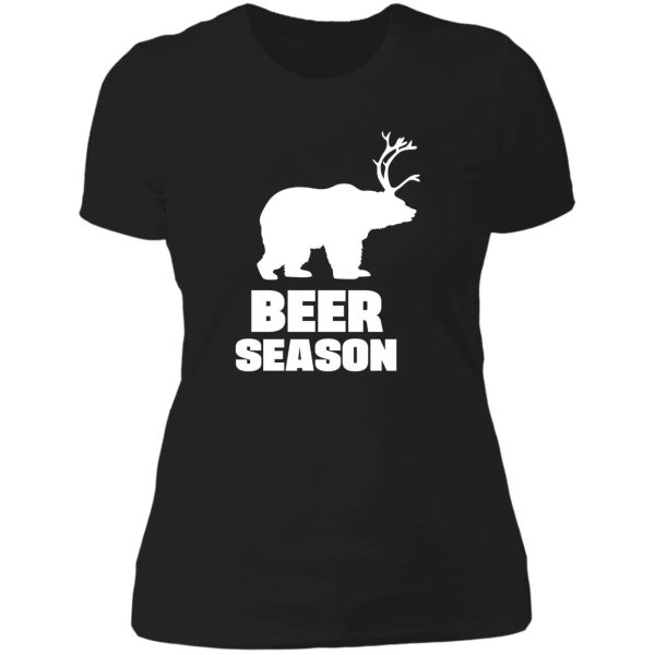 beer season - bear + deer = beer lady t-shirt