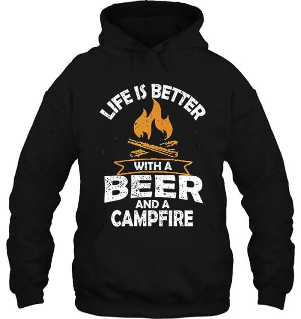 beer shirt life is better with a beer and a campfire tshirt hoodie