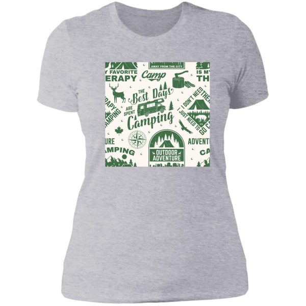 best day camping lady t-shirt
