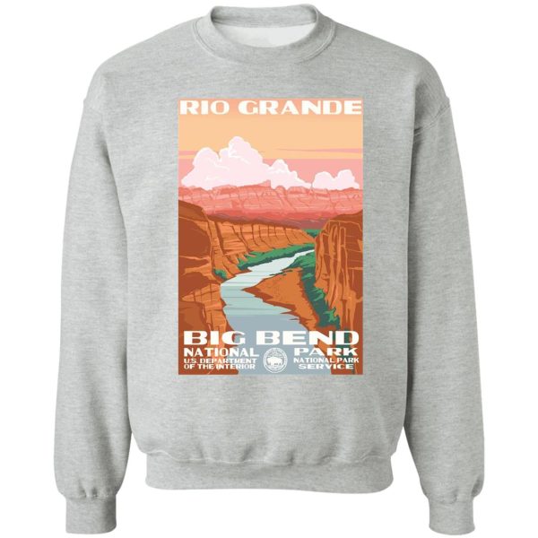 big bend national park rio grande vintage travel decal sweatshirt