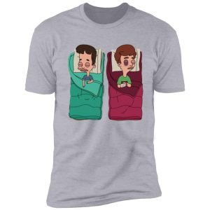 big mouth - nick and andrew in camping bags shirt