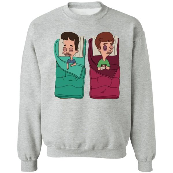 big mouth - nick and andrew in camping bags sweatshirt