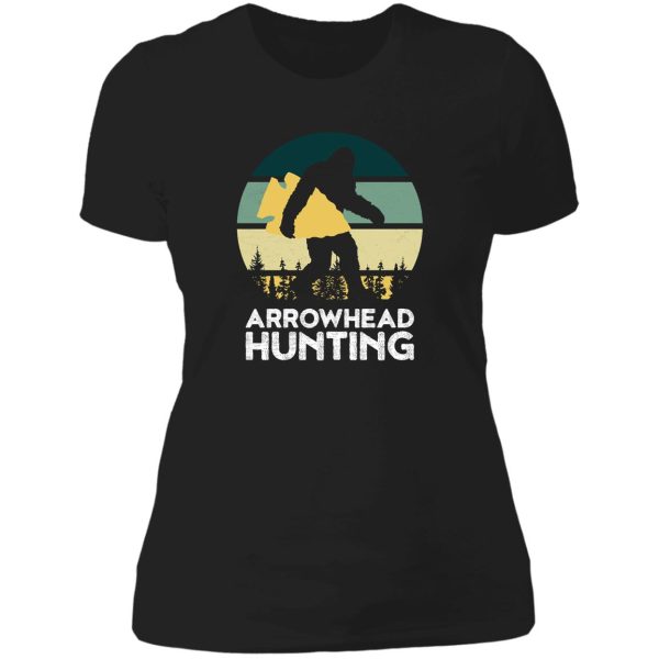 bigfoot arrowhead hunting and collecting lady t-shirt