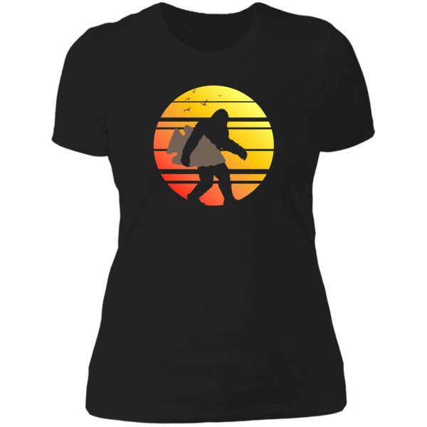 bigfoot arrowhead hunting lady t-shirt