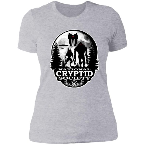 bigfoot dogman mothman ufos national cryptid society lady t-shirt