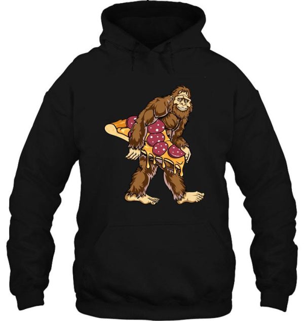 bigfoot hunter pepperoni cheese pizza funny design kids women men holiday gift hoodie