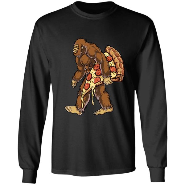 bigfoot pizza t shirt kids boys sasquatch food lovers gifts long sleeve