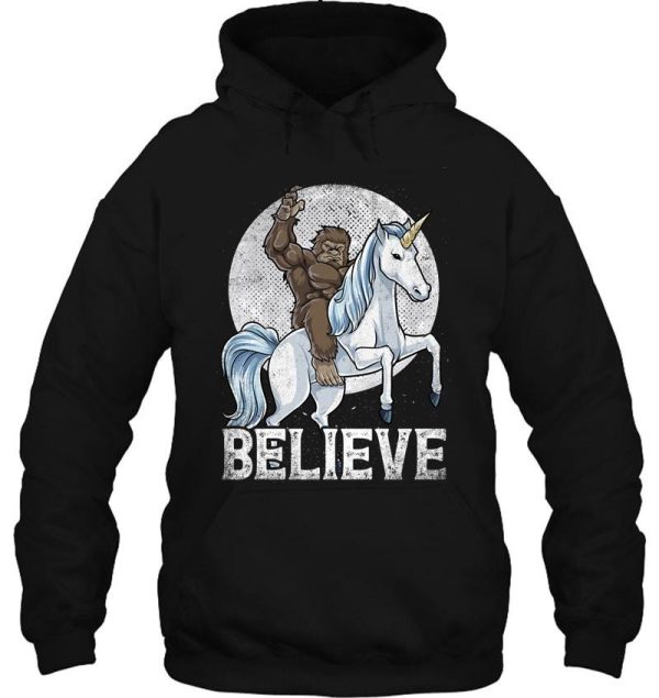 bigfoot riding unicorn t shirt funny sasquatch vintage tees hoodie