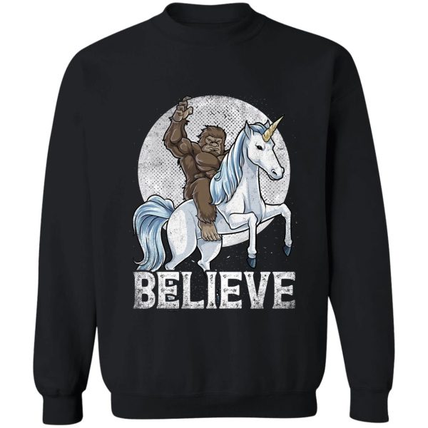 bigfoot riding unicorn t shirt funny sasquatch vintage tees sweatshirt
