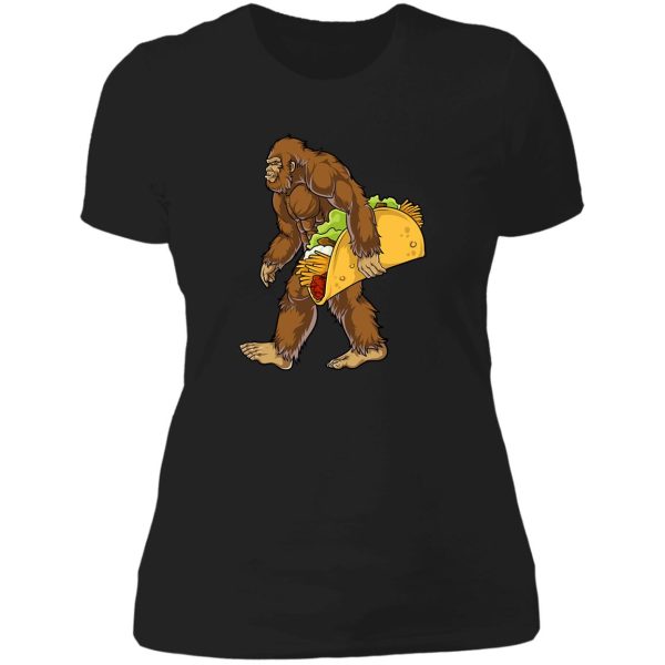 bigfoot sasquatch carrying taco t shirt funny camping gifts men women kids boys lady t-shirt