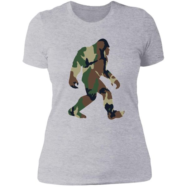 bigfoot t shirt camo sasquatch tee shirt lady t-shirt