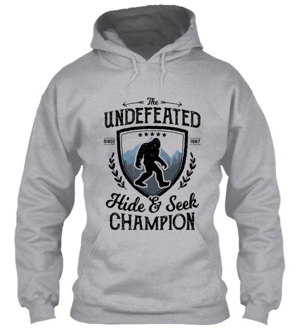 bigfoot undefeated hide and seek champion sasquatch t shirt hoodie