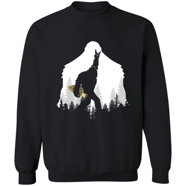 bigfoot with morel mushroom hunting sweatshirt