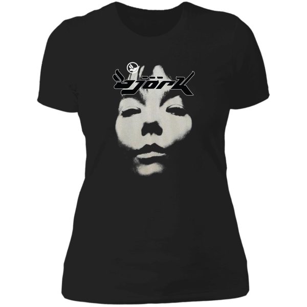 bjork homogenic vintage face logo (black white) lady t-shirt