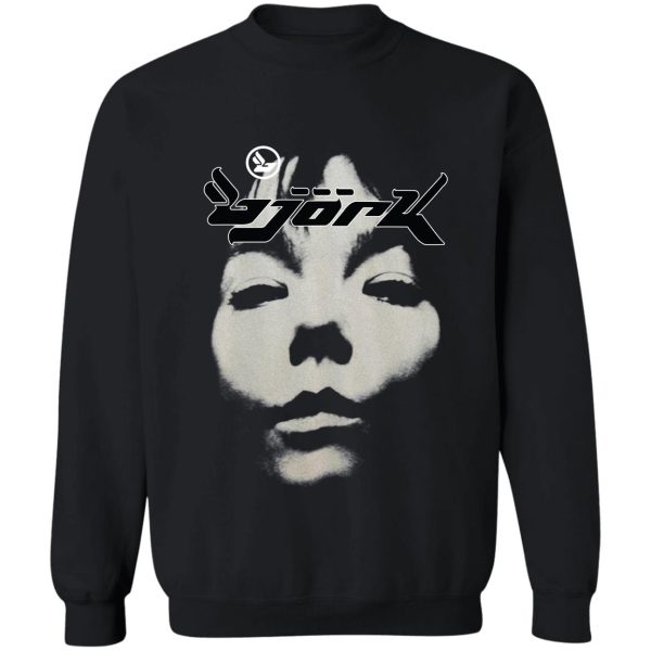 bjork homogenic vintage face logo (black white) sweatshirt