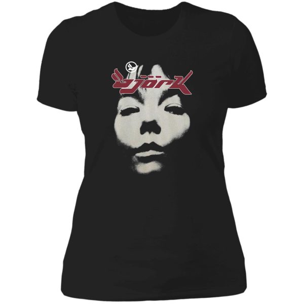 bjork homogenic vintage face logo (white) lady t-shirt