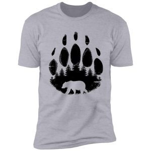 black bear paw print - forest landscape shirt