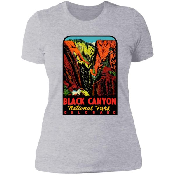 black canyon national park vintage travel decal lady t-shirt
