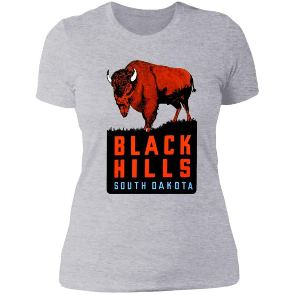 black hills south dakota vintage travel decal lady t-shirt