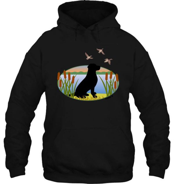 black labrador retriever hunting dog sunset hoodie