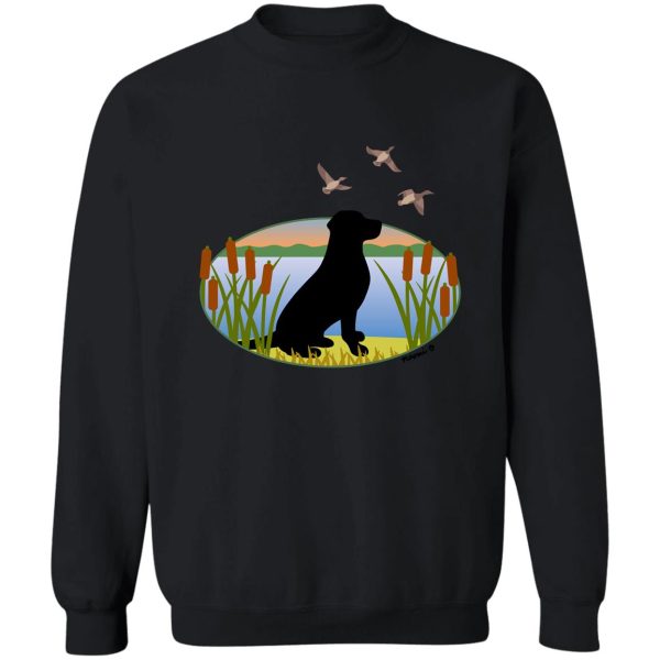 black labrador retriever hunting dog sunset sweatshirt