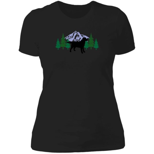 black labrador silhouette evergreen lady t-shirt