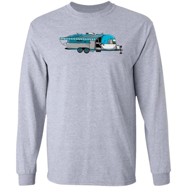 blue and white airstream long sleeve
