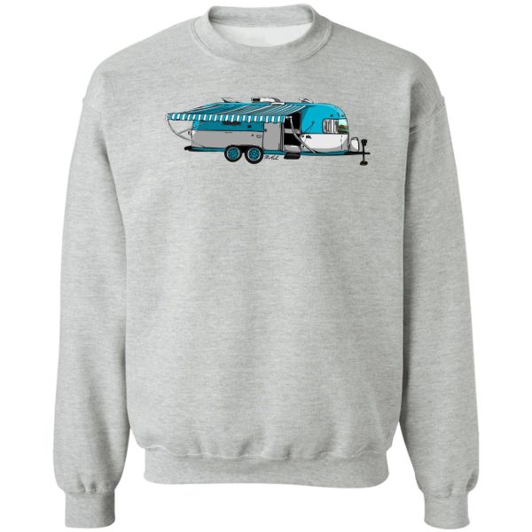blue and white airstream sweatshirt