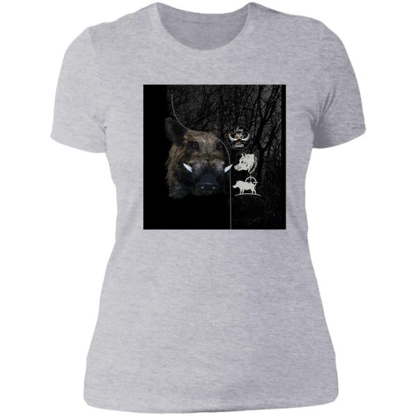 boar hunting and outdoors lady t-shirt