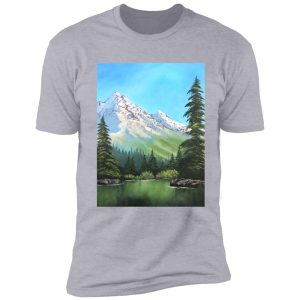 bob ross inspired landscape - mountain art shirt