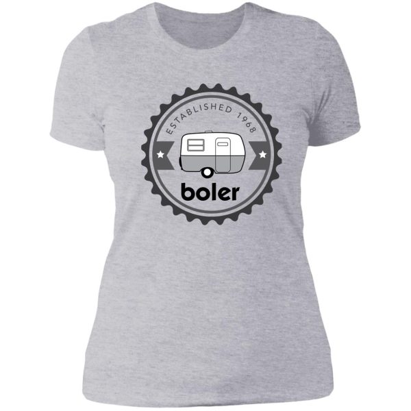 boler vintage camper lady t-shirt