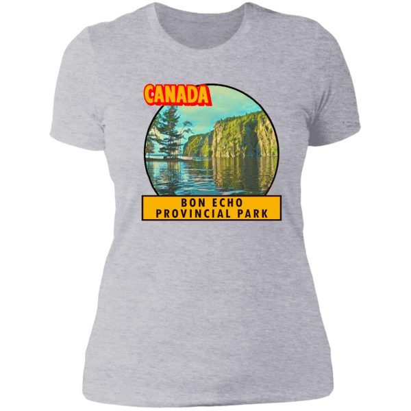 bon echo provincial park vintage travel decal lady t-shirt