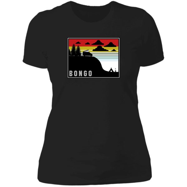 bongo sunset mazda bongo friendee ford freda campervan lady t-shirt