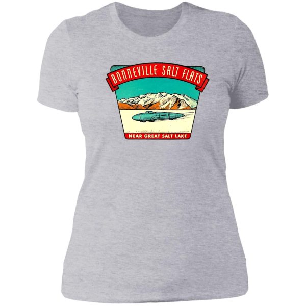 bonneville salt flats utah vintage travel decal lady t-shirt