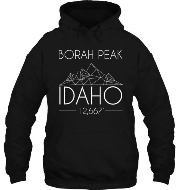 borah peak idaho minimal mountains hiking outdoors love heartbeat hoodie