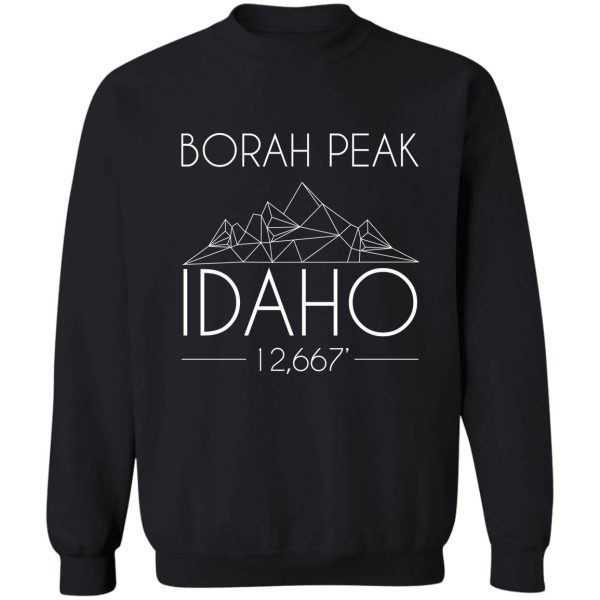 borah peak idaho minimal mountains hiking outdoors love heartbeat sweatshirt
