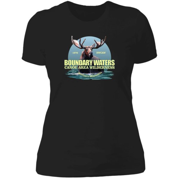 boundary waters caw (moose) lady t-shirt