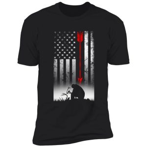 bow deer hunting american flag gift for bow hunting pullover shirt