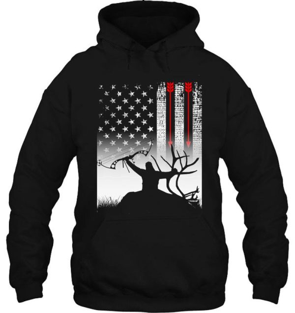 bow hunting american flag deer for arrow hunters hoodie