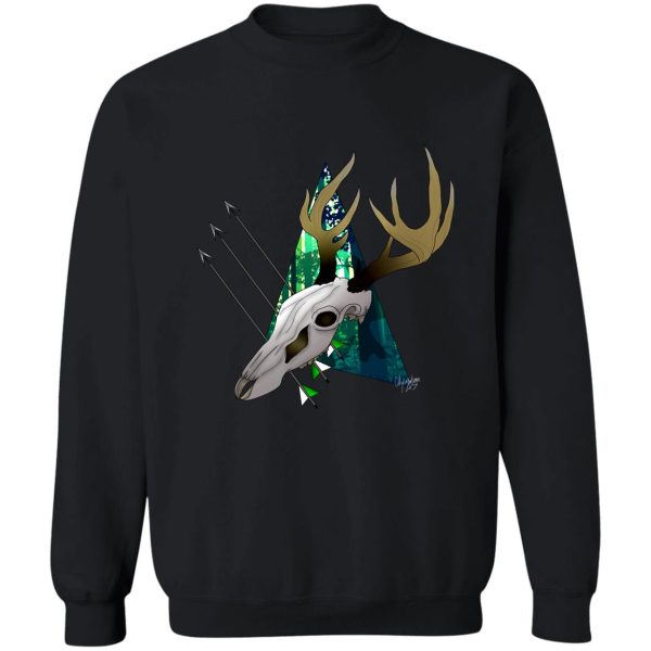 bow hunting wdeer skull sweatshirt