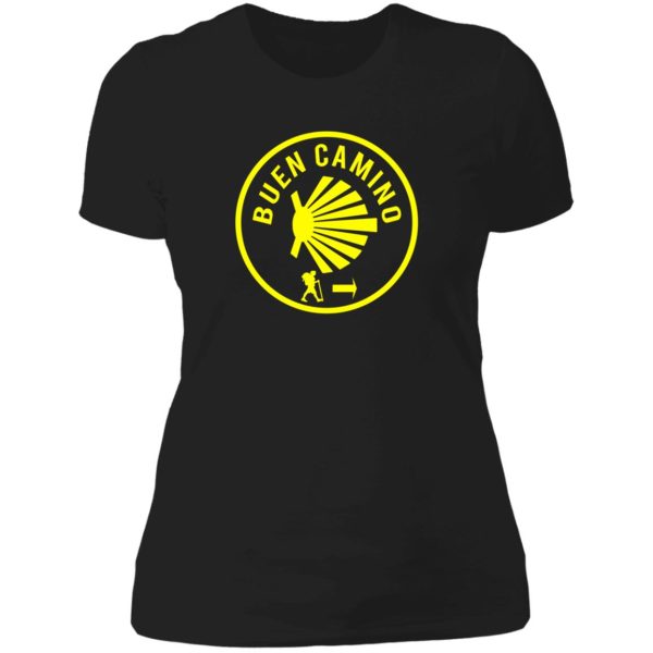 buen camino de santiago. compostela peregrino lady t-shirt