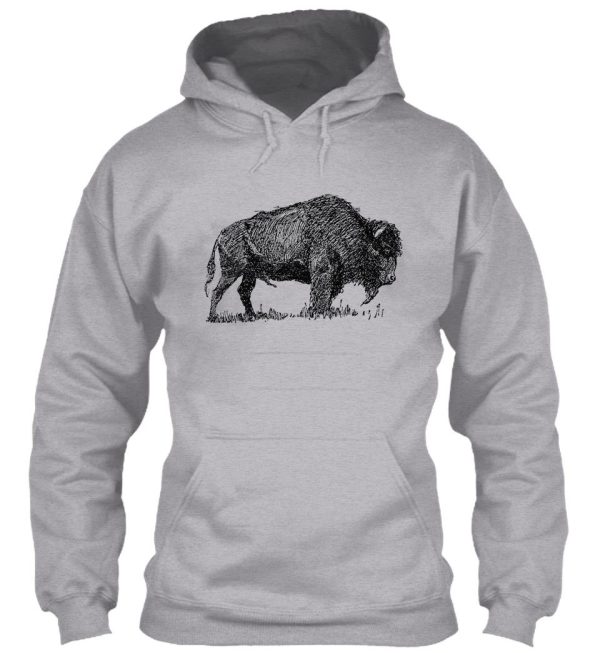 buffalo bison familly sketch hoodie