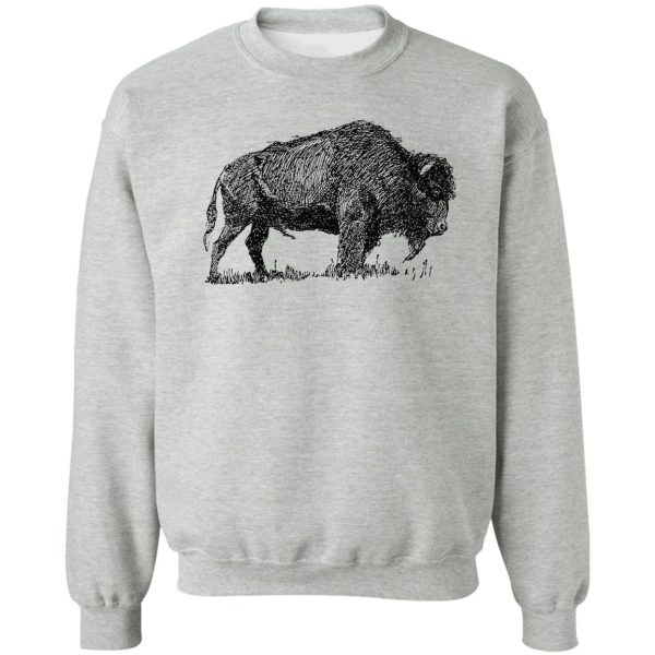 buffalo bison familly sketch sweatshirt