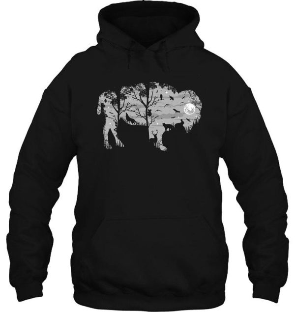 buffalo bison nature wilderness hoodie