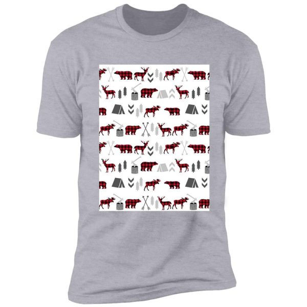 buffalo plaid woodland moose deer bear forest woodland trees camping shirt