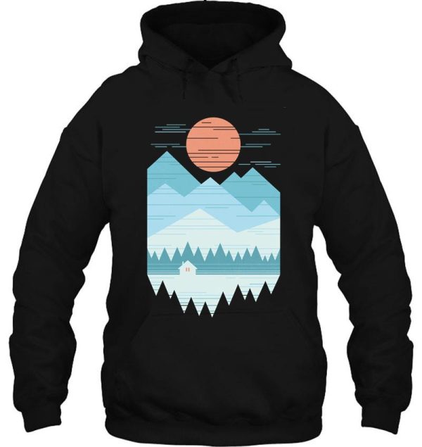 cabin in the snow hoodie