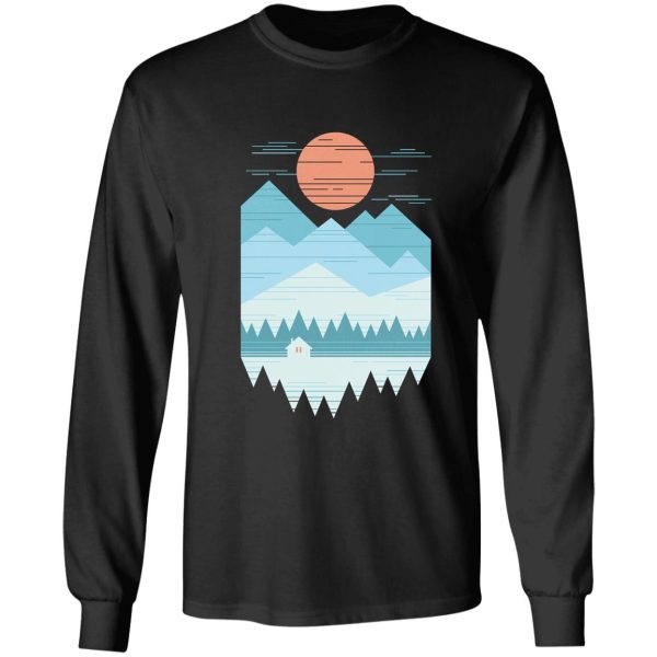 cabin in the snow long sleeve